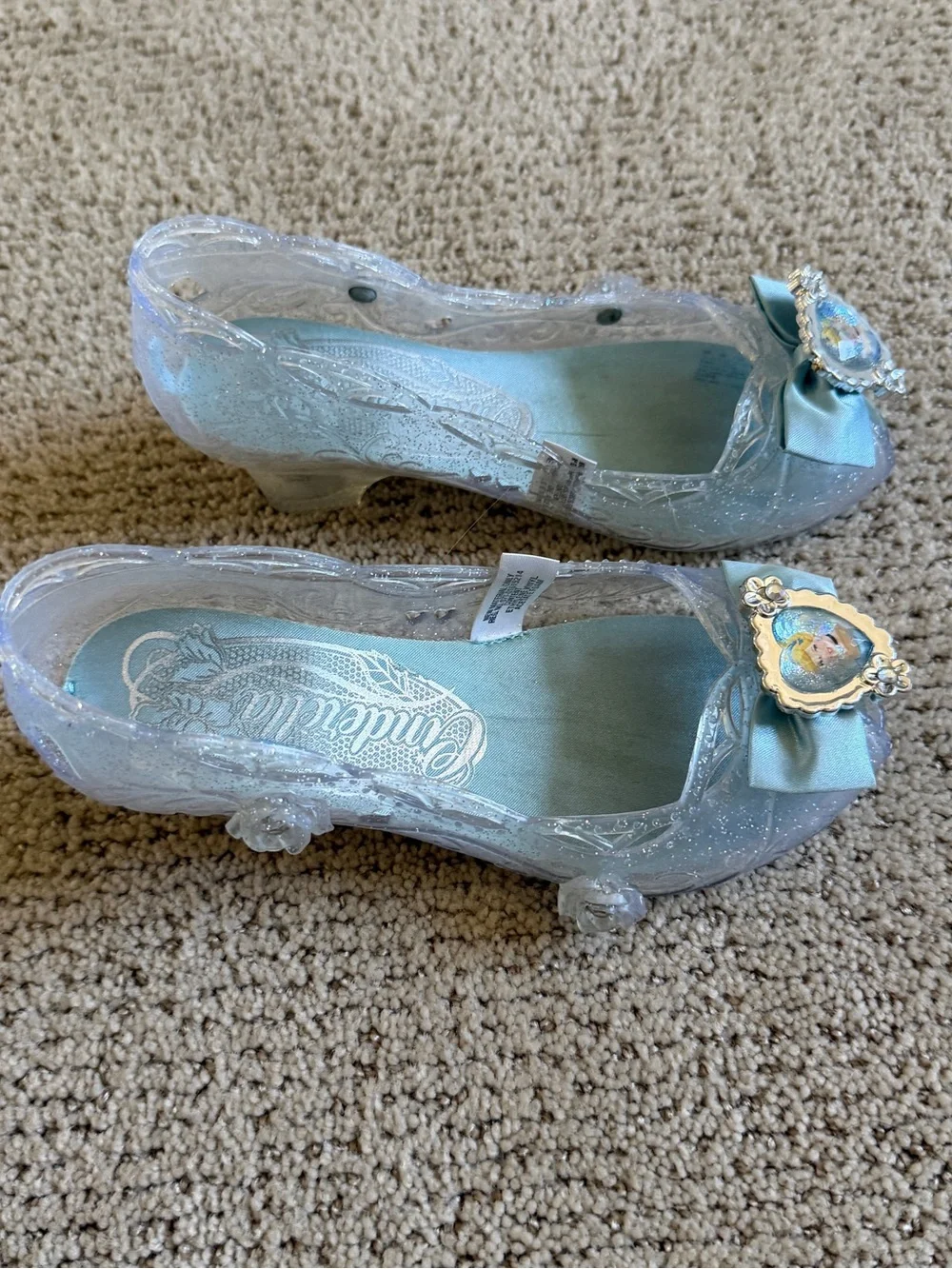 Cinderella Glitter Blue Bow Dress Shoes for Kids